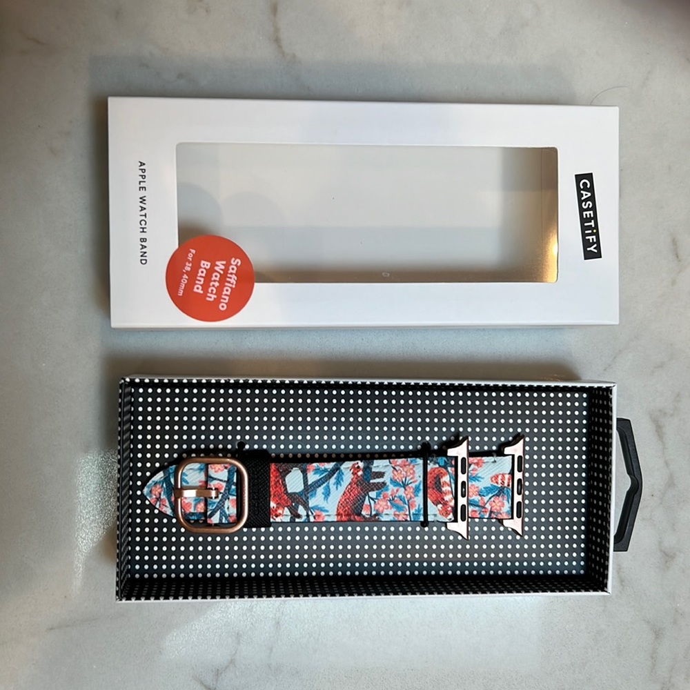 Casetify watchband for Apple Watch red panda design fits 38, 40 and 41mm